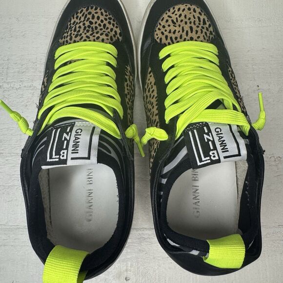 Gianni Bini Kaekko Glitter Star Cheetah Animal Print Fashion Sneakers Size 7 - Picture 9 of 9